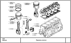 Каталожные номера деталей и узлов кривошипно-шатунного механизма двигателя УМЗ-4216