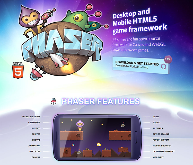 Phaser homepage