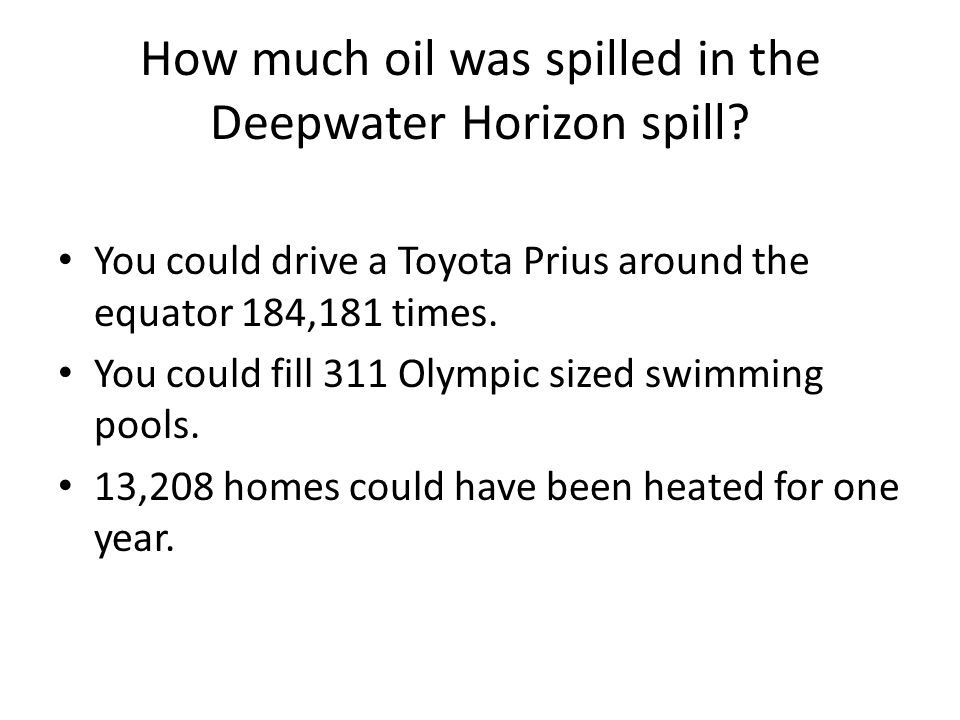 How much oil was spilled in the Deepwater Horizon spill.