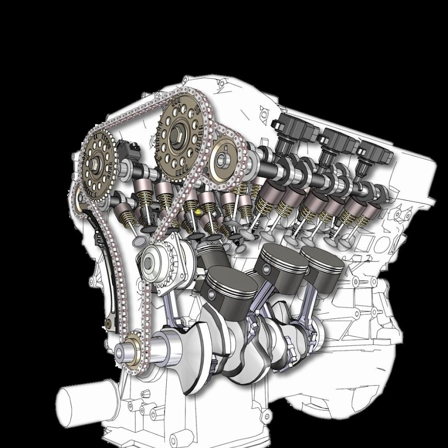 Картинка двигателя в разрезе